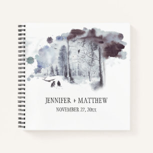 Ravens Forest Snow Wedding Guest Book