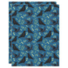 Ravens Goth Halloween Scrapbook Paper in Blue