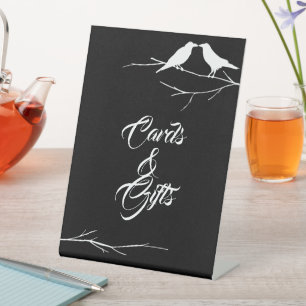 Ravens Gothic Wedding Cards and Gifts Pedestal Sign