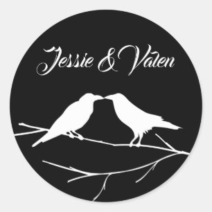 Ravens Gothic Wedding Classic Round Sticker