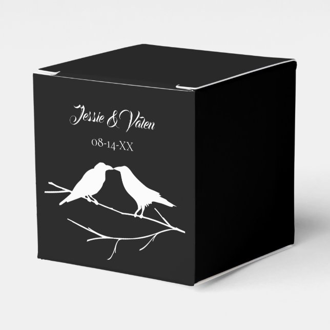Ravens Gothic Wedding Favour Box (Front Side)