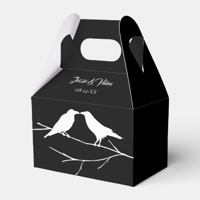 Ravens Gothic Wedding Favour Box (Front Side)