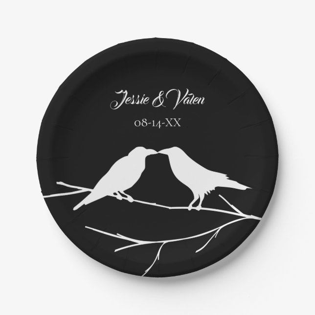 Ravens Gothic Wedding Paper Plate (Front)