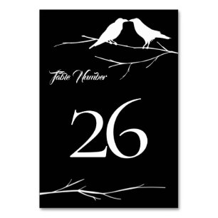 Ravens Gothic Wedding Table Number