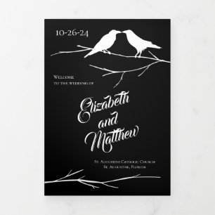 Ravens Gothic Wedding Tri-Fold Programme