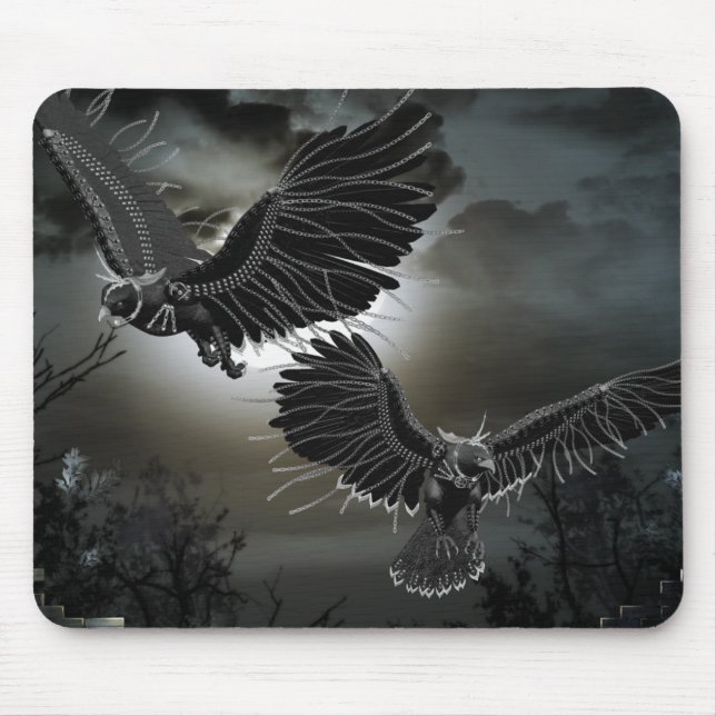 Ravens In Flight Mouse Mat (Front)