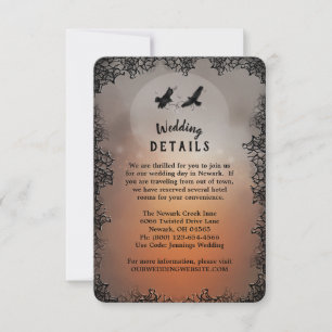 Ravens Matching Wedding Details 3.5x5 Invitation