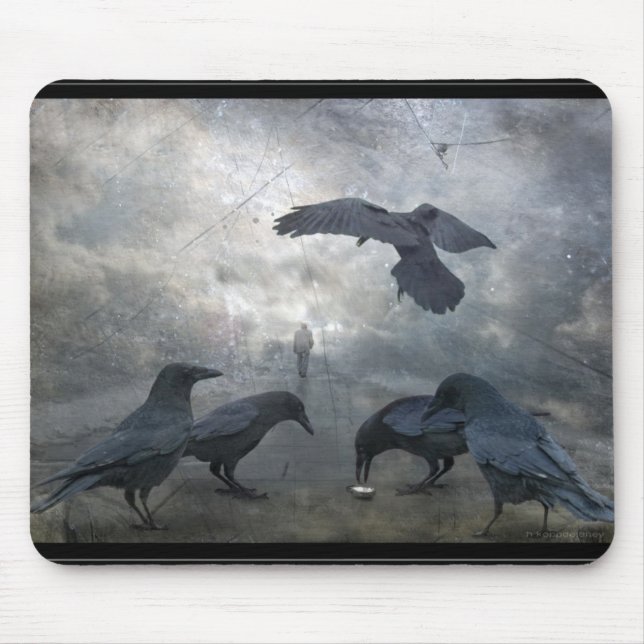 Ravens play with lost Time Mouse Mat (Front)