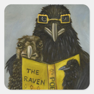 Ravens Read Square Sticker