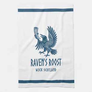 Raven's Roost Pub Wick Scotland Tea Towel