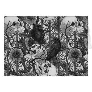 Raven's secret. Dark and moody gothic illustration