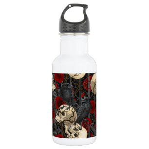 Raven's secret. Dark and moody gothic illustration 532 Ml Water Bottle