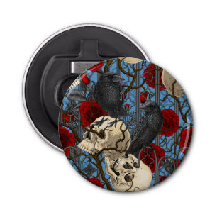 Raven's secret. Dark and moody gothic illustration Bottle Opener