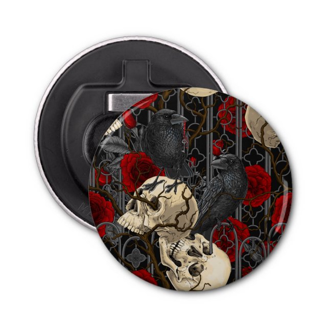 Raven's secret. Dark and moody gothic illustration Bottle Opener (Front)