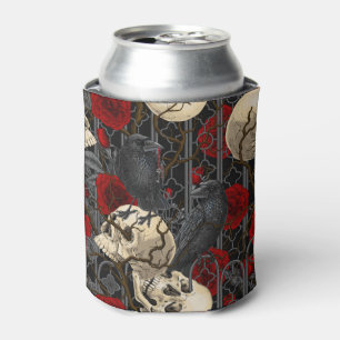 Raven's secret. Dark and moody gothic illustration Can Cooler