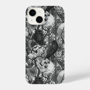 Raven's secret. Dark and moody gothic illustration iPhone 14 Case