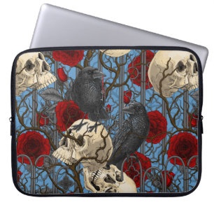 Raven's secret. Dark and moody gothic illustration Laptop Sleeve