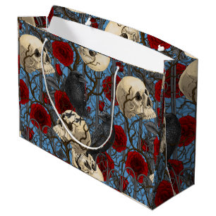 Raven's secret. Dark and moody gothic illustration Large Gift Bag