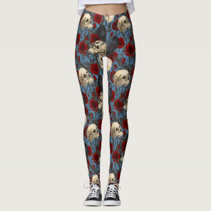 Raven's secret. Dark and moody gothic illustration Leggings
