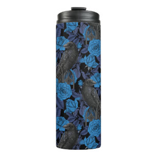 Raven's secret. Dark and moody gothic illustration Thermal Tumbler