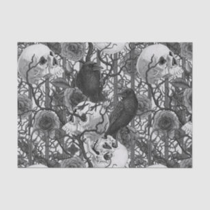 Raven's secret. Dark and moody gothic illustration Tissue Paper
