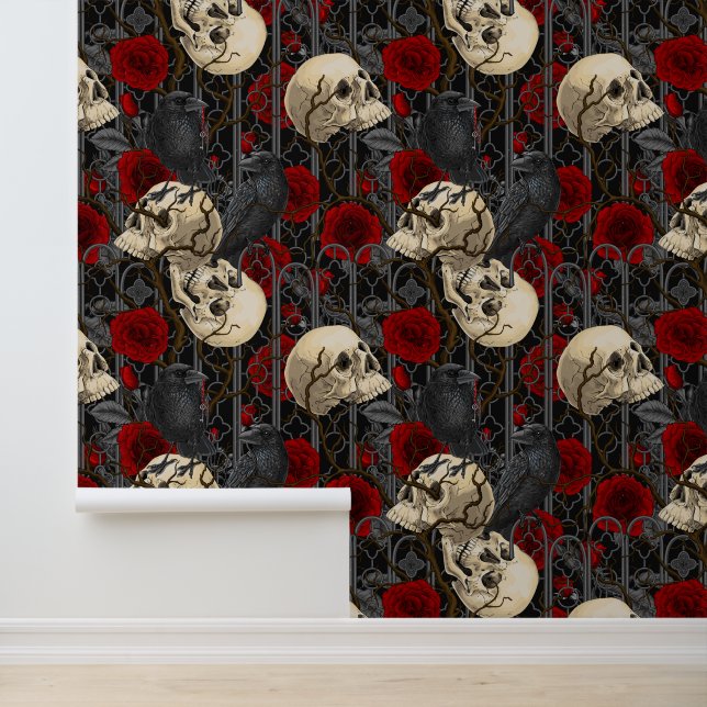 Raven's secret. Dark and moody gothic illustration Wallpaper (Application)