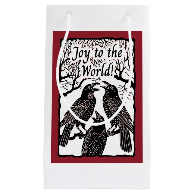 Ravens Sing Joy to the World Small Gift Bag (Front)