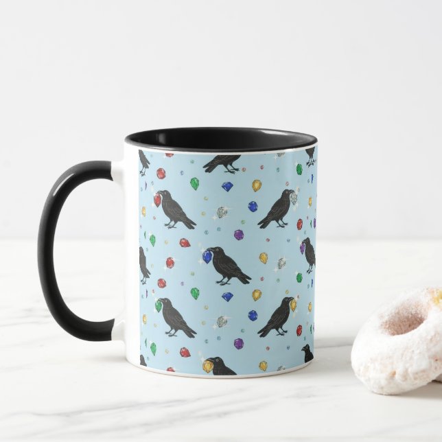 Ravens with Jewels  Mug (With Donut)