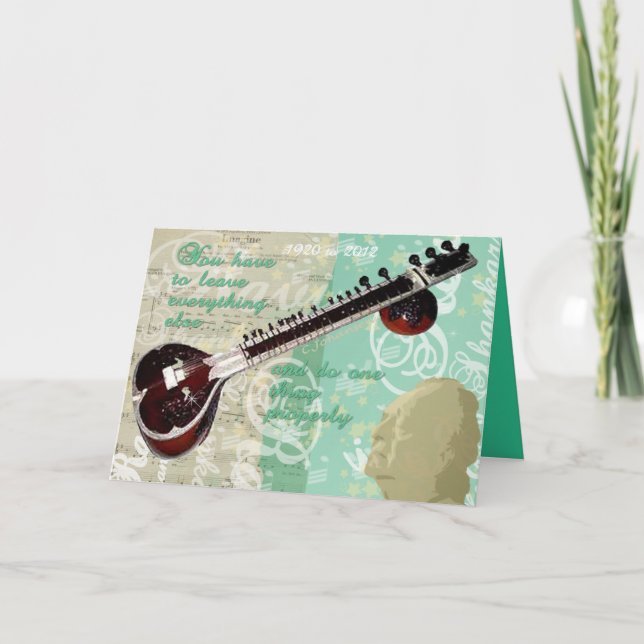 Ravi Shankar Tribute To Sitar and Indian Music Card (Front)