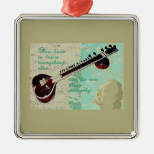 Ravi Shankar Tribute To Sitar and Indian Music Metal Tree Decoration