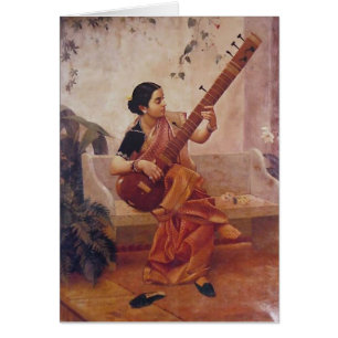 Ravi Varma Paintings-Lady With the sitarThis