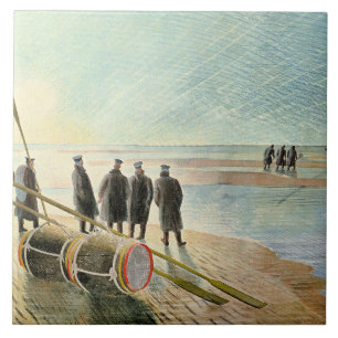 Ravilious - Dangerous Work at Low Tide, Tile