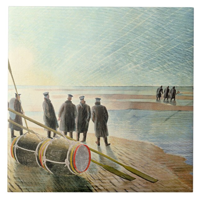 Ravilious - Dangerous Work at Low Tide, Tile (Front)