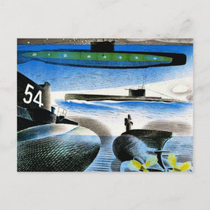Ravilious - Different Aspect of Submarines Postcard