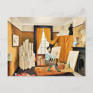 Ravilious - Edward Bawden Working in His Studio Ho Holiday Postcard