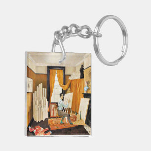 Ravilious - Edward Bawden Working in His Studio Key Ring