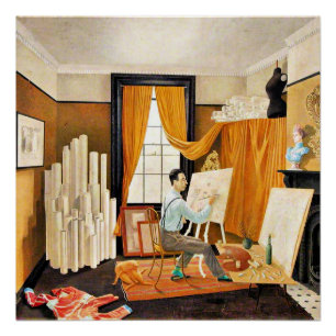 Ravilious - Edward Bawden Working in His Studio, Poster