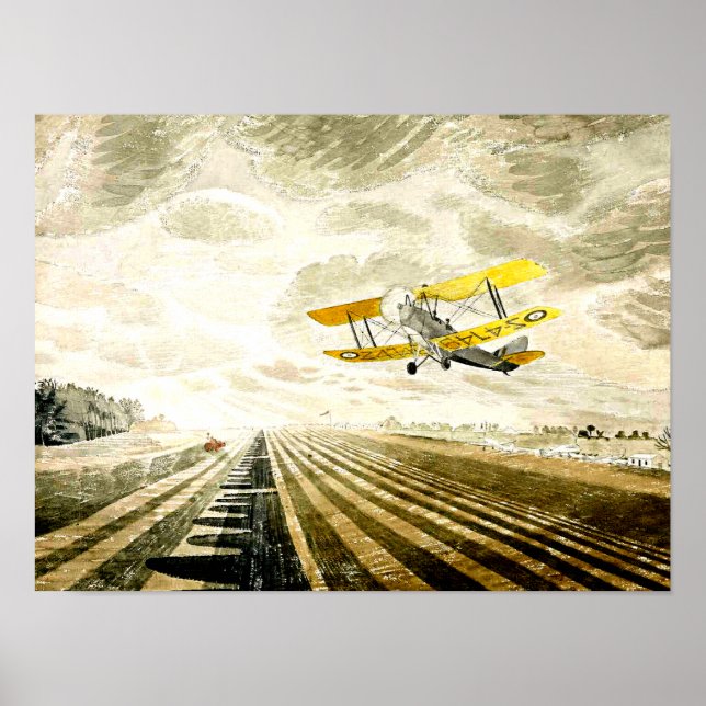 Ravilious, famous painting Tiger Moth Poster (Front)