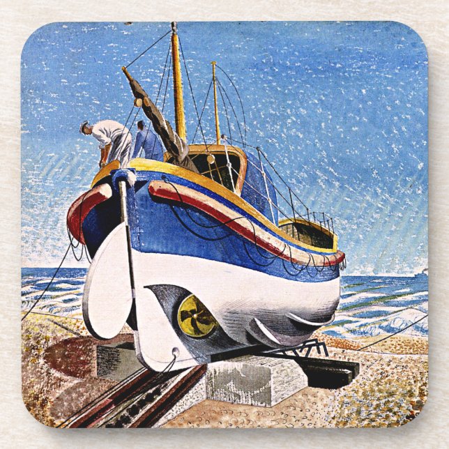 Ravilious - Lifeboat at Aldeburgh Coaster (Front)