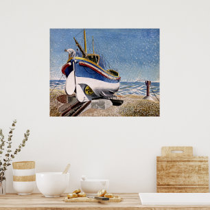 Ravilious - Lifeboat at Aldeburgh Poster