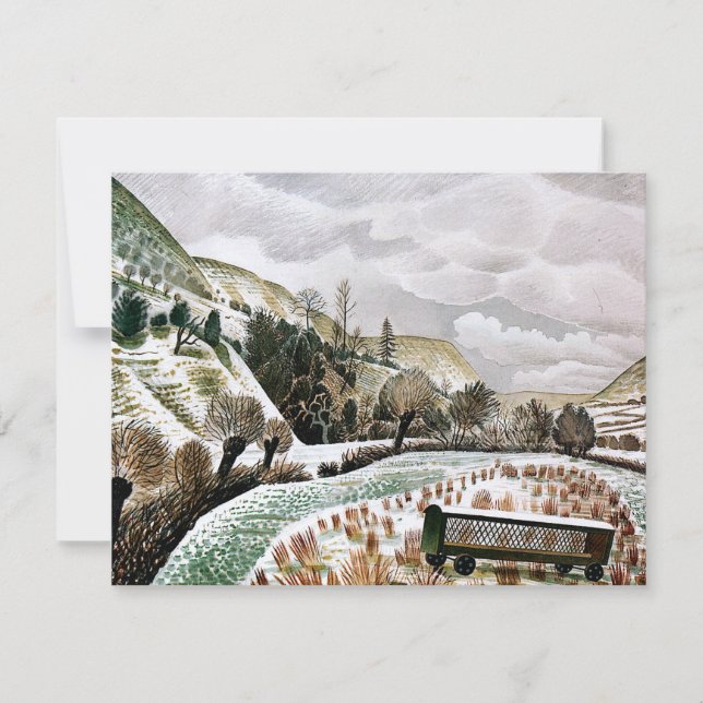 Ravilious - New Year Snow,  Card (Front)