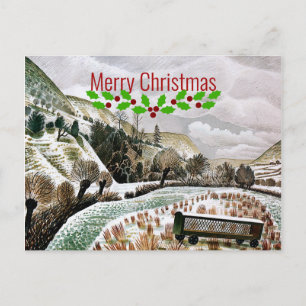 Ravilious - New Year Snow - Merry Christmas Postcard