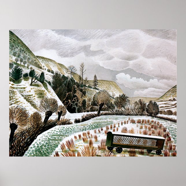 Ravilious - New Year Snow  Poster (Front)