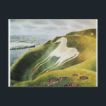 Ravilious - The Westbury Horse, fine art Postcard<br><div class="desc">The Westbury Horse,  famous artwork by British artist,  Eric Ravilious</div>