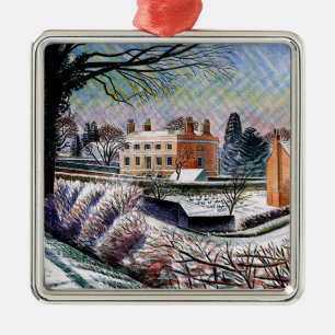 Ravilious - Vicarage in Winter Metal Tree Decoration