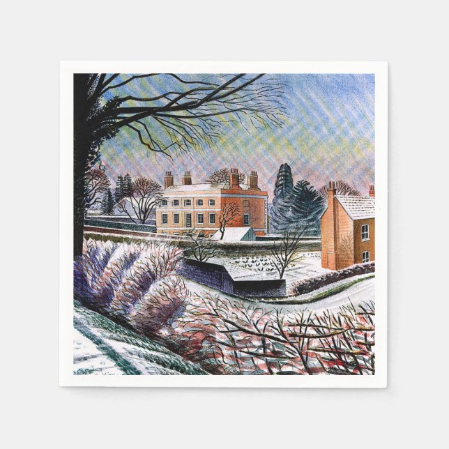 Ravilious - Vicarage in Winter,  Napkin (Front)