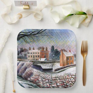 Ravilious - Vicarage in Winter Paper Plate