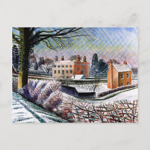 Ravilious - Vicarage in Winter Postcard