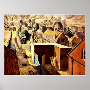 Ravilious - View from Brick House Great Bardfield Poster