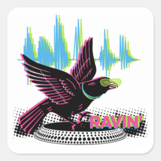 Ravin' Raven Square Sticker